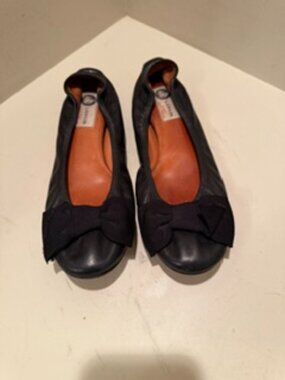 Lanvin Leather Ballet Flats with Bow